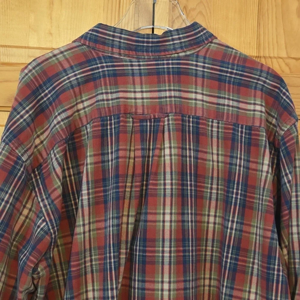 Orvis Plaid Flannel Shirt Long Sleeve Button Up Cotton Men's XL